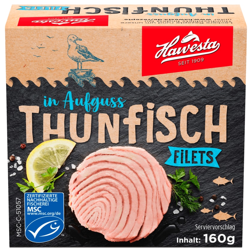 Hawesta Thunfischfilets in Aufguss 112g